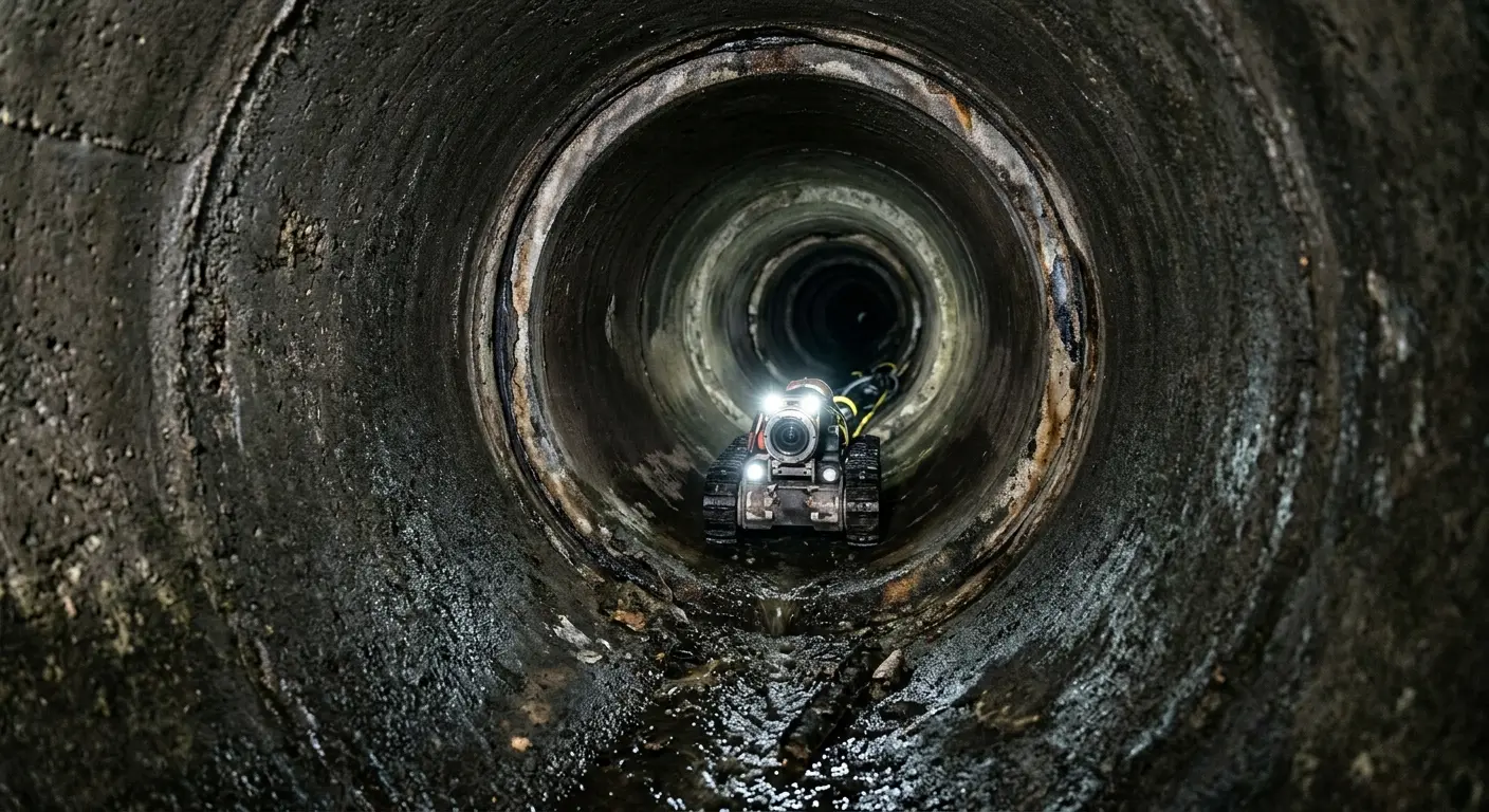 Robotic sewer camera inspecting pipe interior for Sewer Line Repair in Melrose